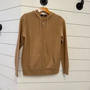 Quince Tan Zip-Up Sweater with Hood